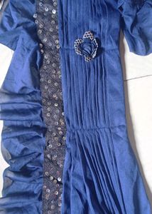 Elegant Blue Sequined Saree
