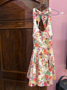 Floral Halter Neck Beach Dress