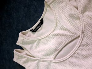 White Cutout Tank Top