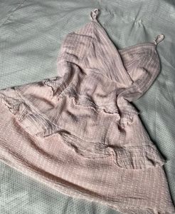 Light Pink Textured Midi Dress