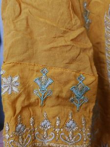 Stunning Yellow Embroidered Gown