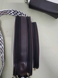 Stylish Cream &amp; Black Crossbody Bags Set