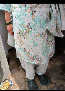 Elegant Floral Kurta Set sky blue salwar se