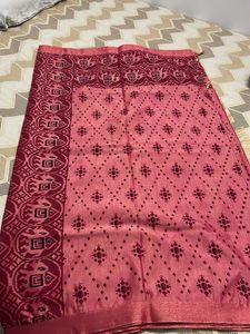 Beautiful Pink Printed Saree