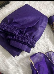 Beautiful Purple Kurta Set with Gold Embroidery