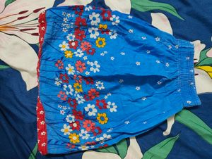 Blue Floral Skirt