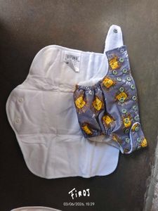 Cute Lion Print Reusable Cloth Diaper Insert