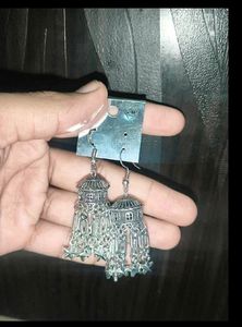 Oxidized Silver Jhumka Earrings Combo
