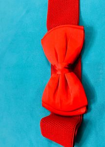 Red Elastic Bow Belt