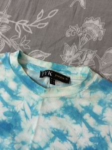 Blue Tie-Dye Cropped T-Shirt