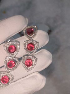 American Diamond Ruby Necklace
