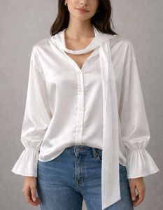 Elegant White Bell Sleeve Blouse