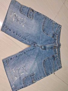 Distressed Denim Shorts