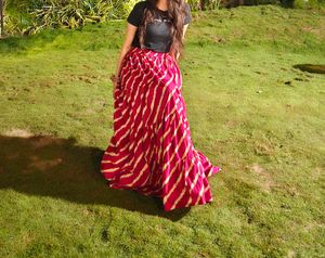 Pink Striped Skirt