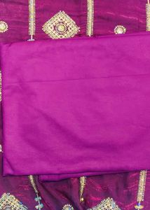 purple fandy silk suit with rayon bottom.