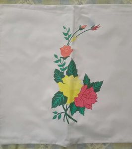 Hand-Painted Floral Cushion Cover