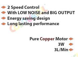 Aquarium Air Pump Kit - Black Colour