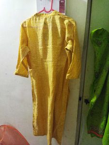 Yellow Printed Kurta