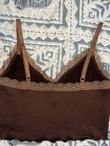 H&amp;M Brown Lace Cami Top