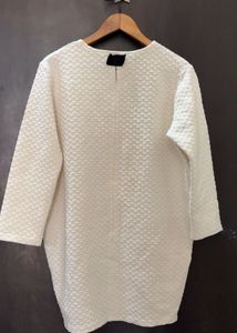 Winter Chic Textured Cream Long Sleeve Top