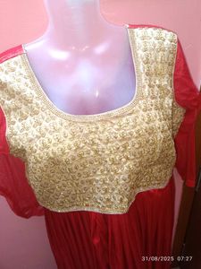 Xxl Red Ethnic Gown