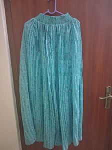 Pleated Floral Midi Skirt