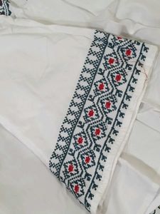 Embroidered White Kurta