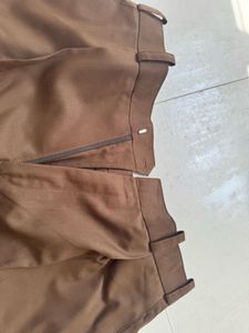 Classic Brown Pleated Trousers