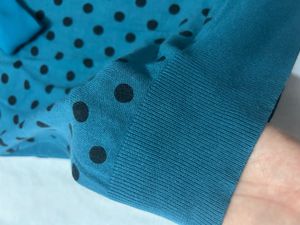 Teal Polka Dot Knit Top with Bow