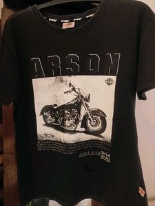 Faded Motorcycle Graphic T-Shirt | Black