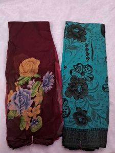 Floral Print Sarees (2 pcs)without blouse
