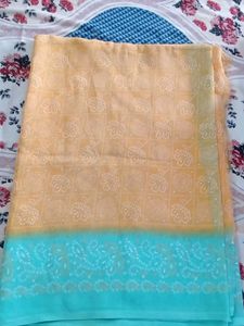 Beautiful orange and green Saree