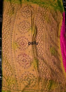 Pink &amp; Green Checked Poonam Saree