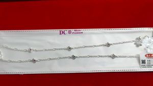 Elegant Silver Anklets with Gemstones#fixed price