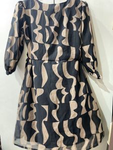 Abstract Print Wrap Dress