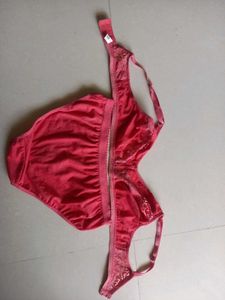 Coral Lace Bra &amp; Panty Set