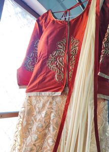Golden Brown & Creme - Indo Western Lehnga