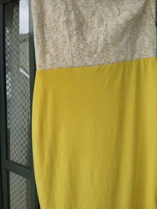 One-Shoulder Lace &amp; Yellow Dress