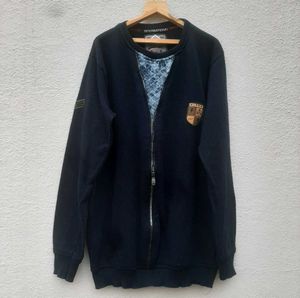 Dark Blue Stylish Zipper Sweatshirt Unisex