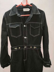 Black Denim Jumpsuit