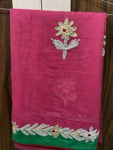 Beautiful Pink Embroidered Saree