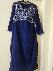 Stylish Blue Kurta with Unique Print