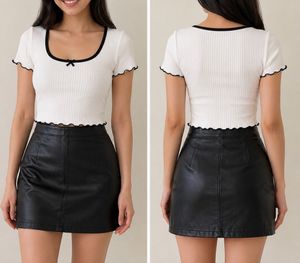 faux leather mini skirt