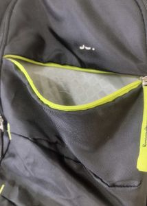 Black Laptop Backpack with Green Accents