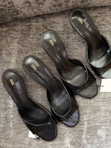 Zara Black Heeled Mules
