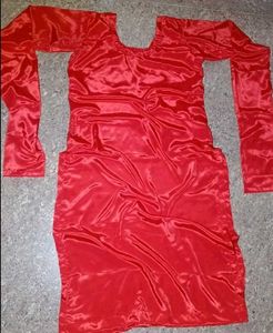 Vibrant Red Silk shalwar kurti Pants