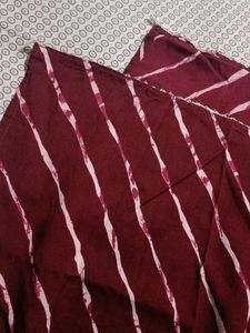 Striped Wine Red Women Dupatta