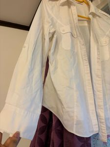 Solid white classic shirt