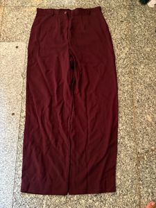 Maroon Wide Leg Pants