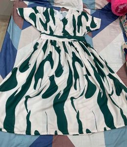 Abstract Print Midi Dress